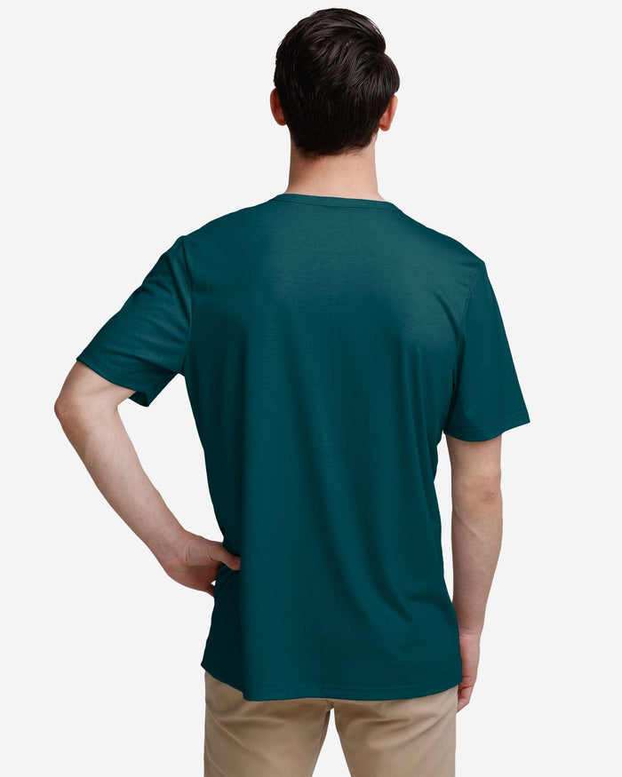 Philadelphia Eagles Solid Team Logo Short Sleeve Henley FOCO - FOCO.com