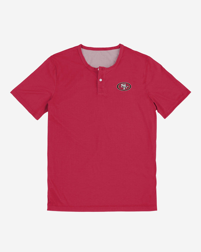 San Francisco 49ers Solid Team Logo Short Sleeve Henley FOCO - FOCO.com