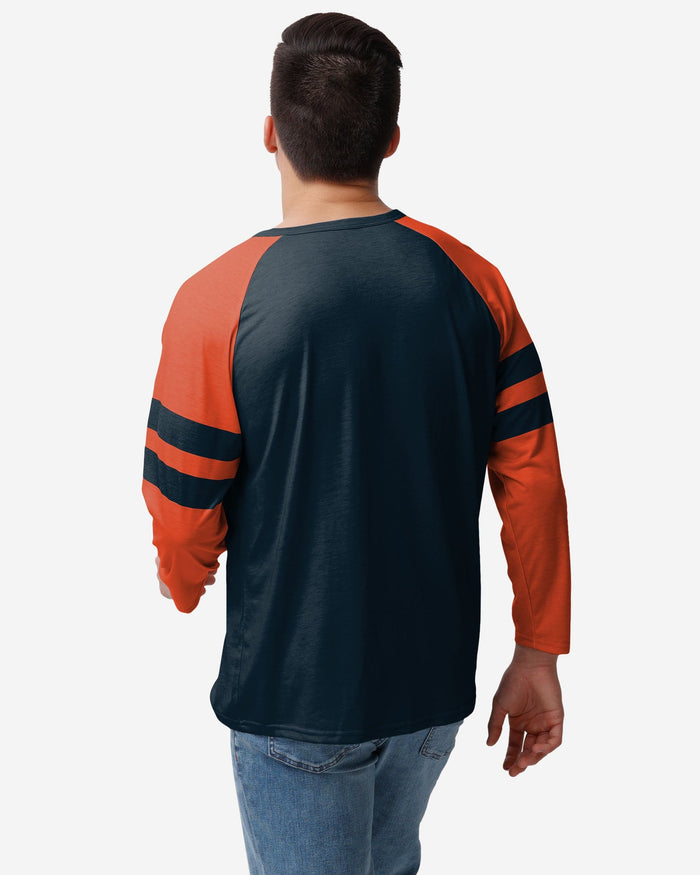 Chicago Bears Team Stripe Wordmark Long Sleeve Henley FOCO - FOCO.com