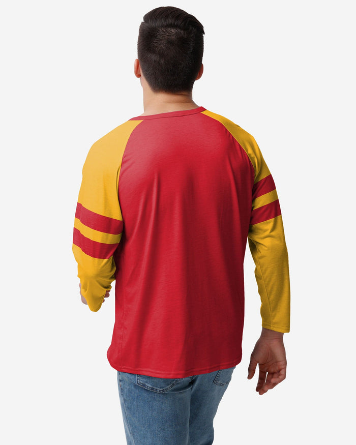 Kansas City Chiefs Team Stripe Wordmark Long Sleeve Henley FOCO - FOCO.com