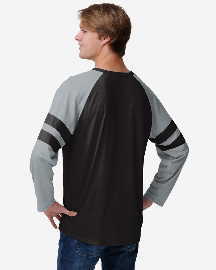 Las Vegas Raiders Team Stripe Wordmark Long Sleeve Henley FOCO - FOCO.com