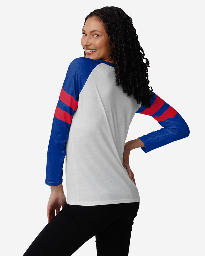 Buffalo Bills Womens Big Logo Long Sleeve Henley FOCO - FOCO.com