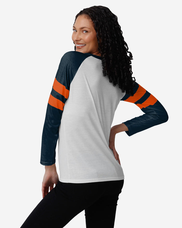 Chicago Bears Womens Big Logo Long Sleeve Henley FOCO - FOCO.com