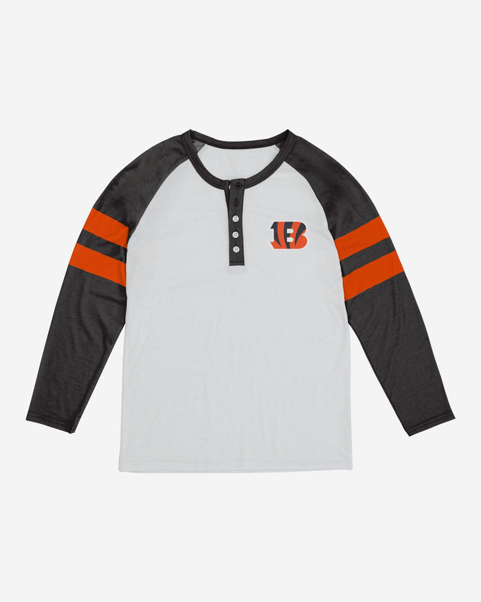 Cincinnati Bengals Womens Big Logo Long Sleeve Henley FOCO - FOCO.com