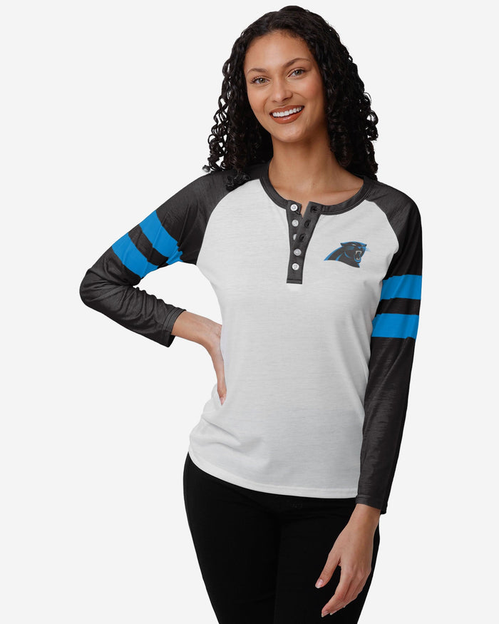 Carolina Panthers Womens Big Logo Long Sleeve Henley FOCO S - FOCO.com