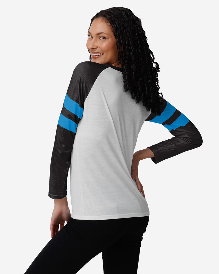 Carolina Panthers Womens Big Logo Long Sleeve Henley FOCO - FOCO.com