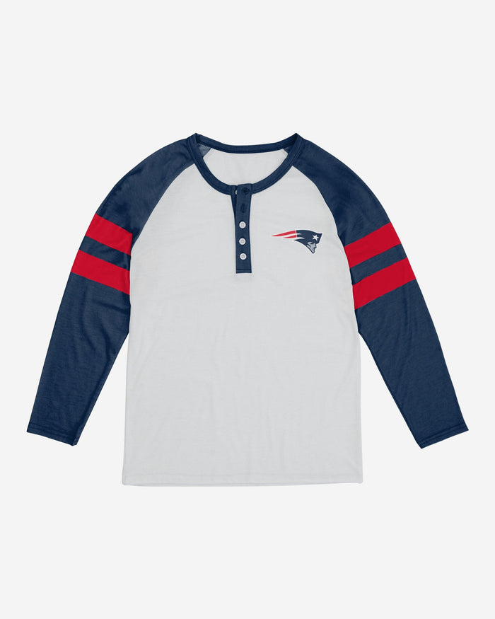 New England Patriots Womens Big Logo Long Sleeve Henley FOCO - FOCO.com