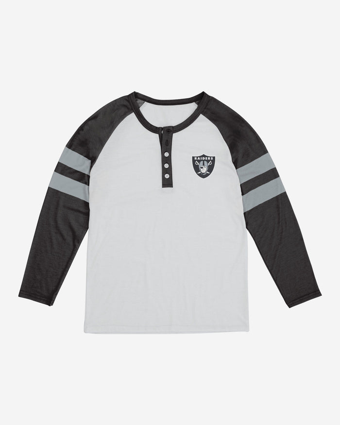 Las Vegas Raiders Womens Big Logo Long Sleeve Henley FOCO - FOCO.com