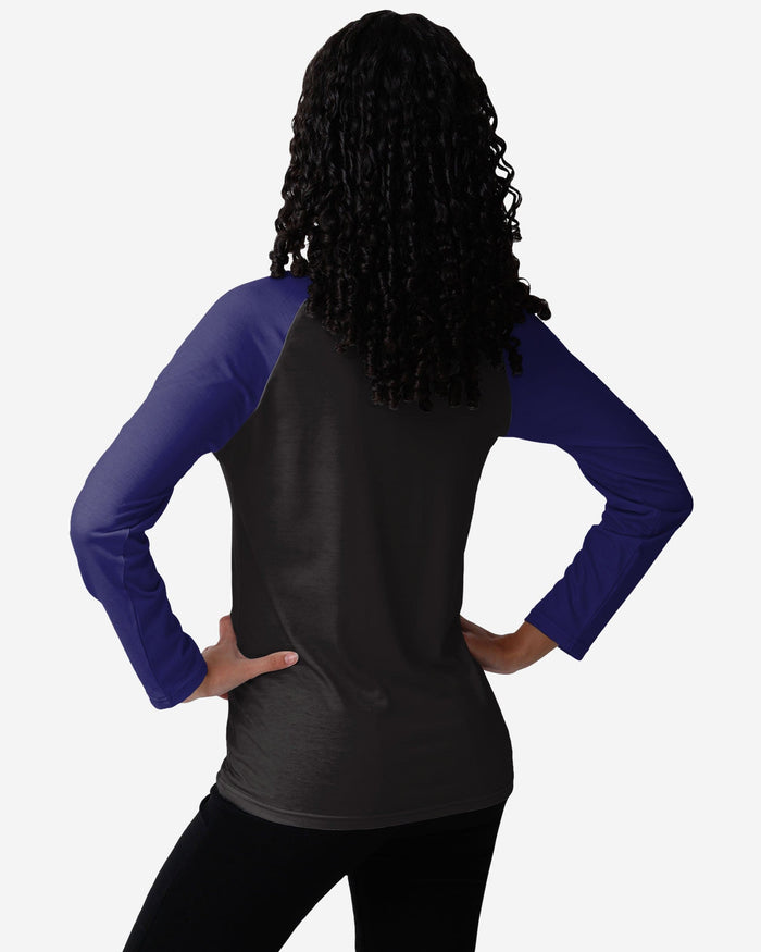 Baltimore Ravens Womens Big Wordmark Long Sleeve Henley FOCO - FOCO.com