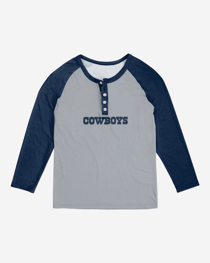 Dallas Cowboys Womens Big Wordmark Long Sleeve Henley FOCO - FOCO.com