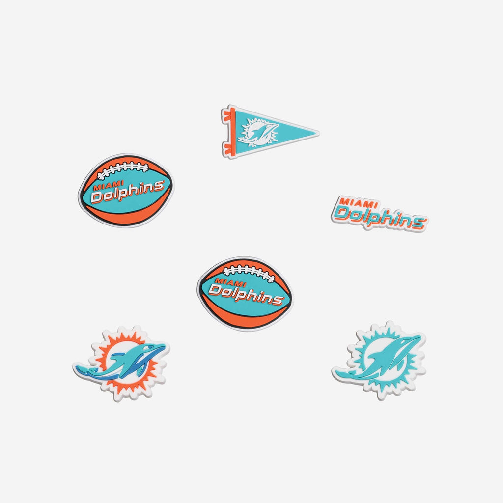 Miami Dolphins 6 Pack Team Clog Charms FOCO - FOCO.com