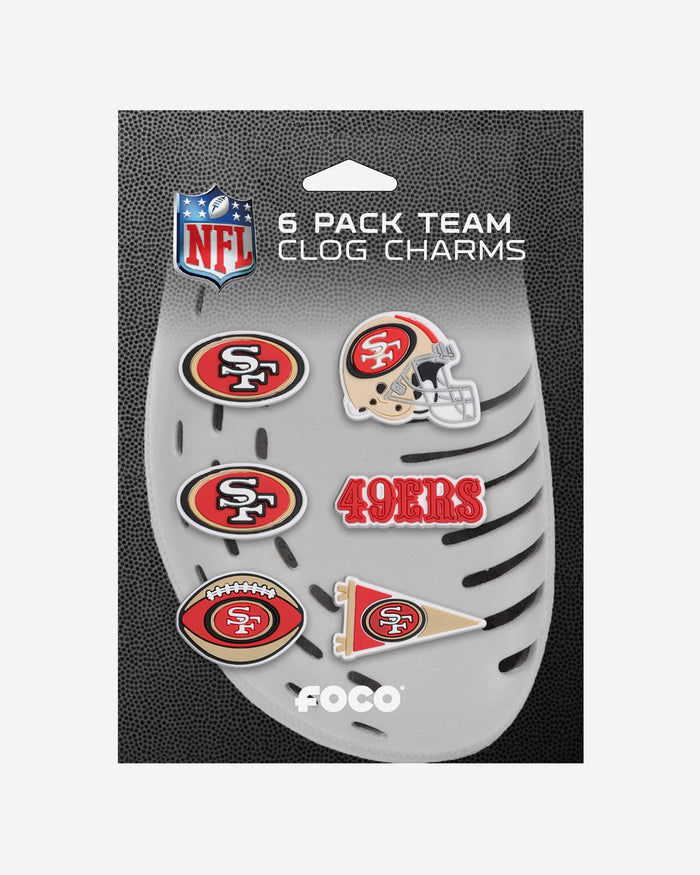 San Francisco 49ers 6 Pack Team Clog Charms FOCO - FOCO.com