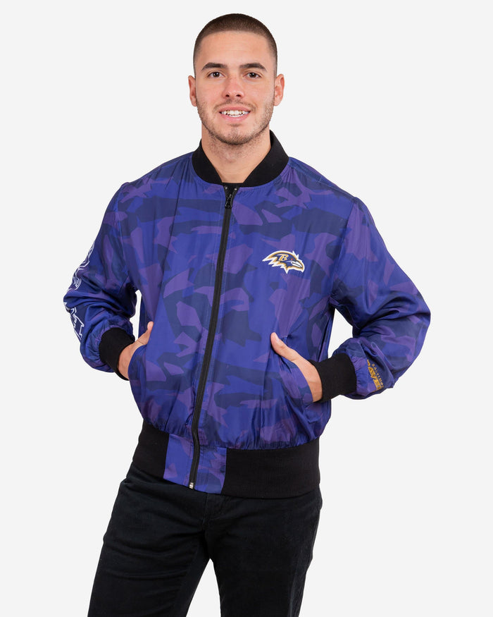 Baltimore Ravens Camo Bomber Jacket FOCO S - FOCO.com