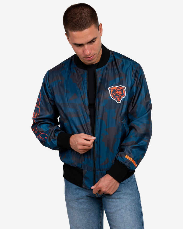 Chicago Bears Camo Bomber Jacket FOCO S - FOCO.com