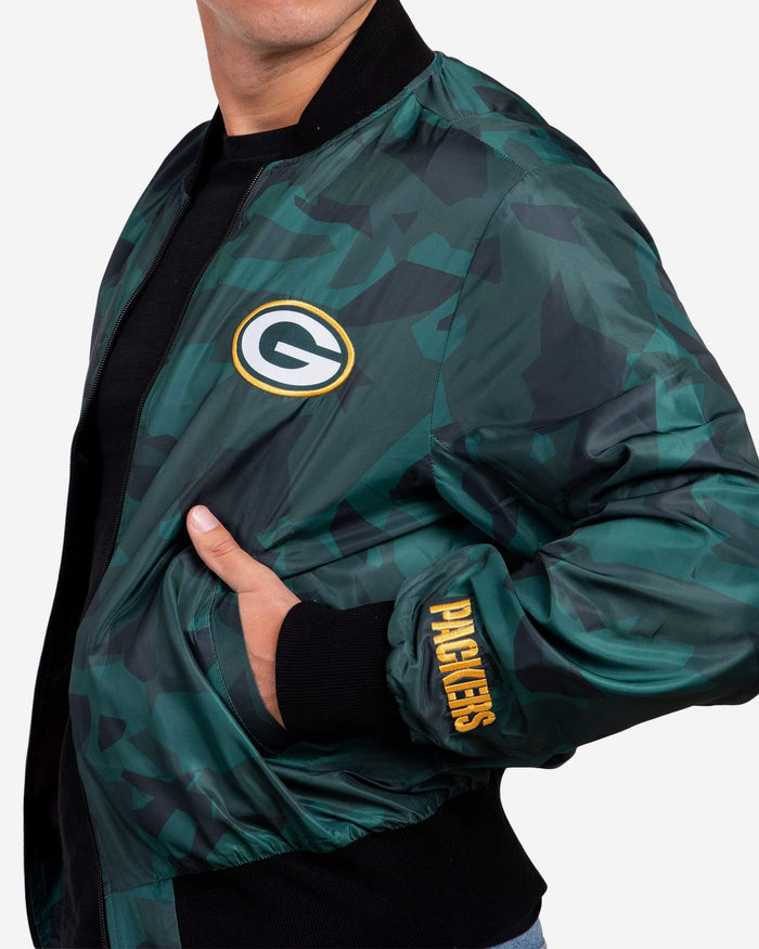 Green Bay Packers Camo Bomber Jacket FOCO - FOCO.com