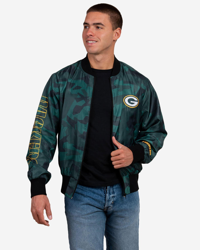 Green Bay Packers Camo Bomber Jacket FOCO S - FOCO.com