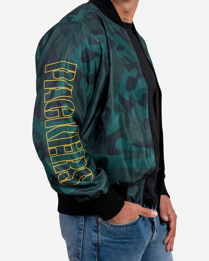 Green Bay Packers Camo Bomber Jacket FOCO - FOCO.com