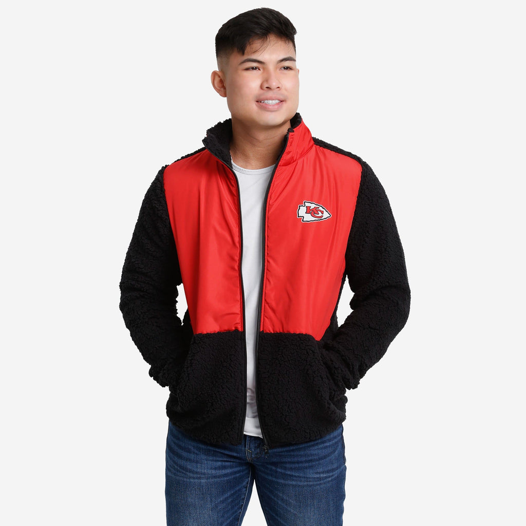 Kansas City Chiefs Sherpa Soft Zip Up Jacket FOCO S - FOCO.com