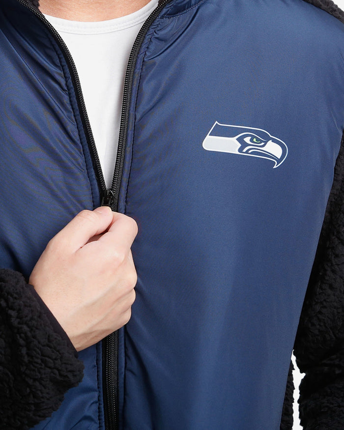 Seattle Seahawks Sherpa Soft Zip Up Jacket FOCO - FOCO.com