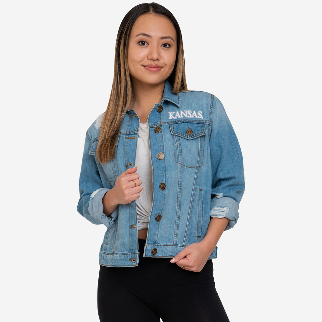 Kansas Jayhawks Womens Denim Days Jacket FOCO S - FOCO.com