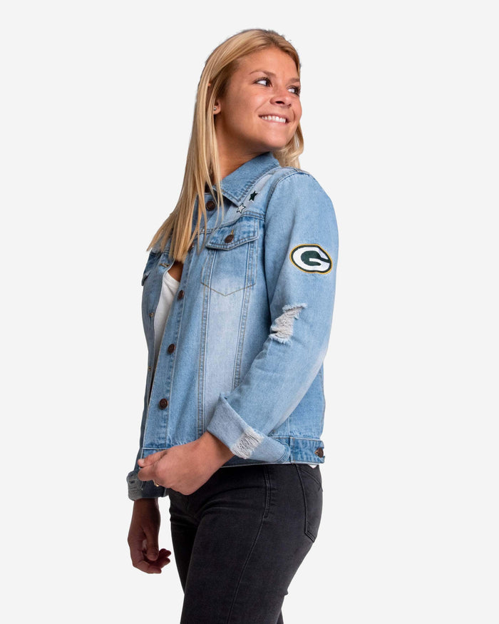 Green Bay Packers Womens Denim Jacket FOCO - FOCO.com