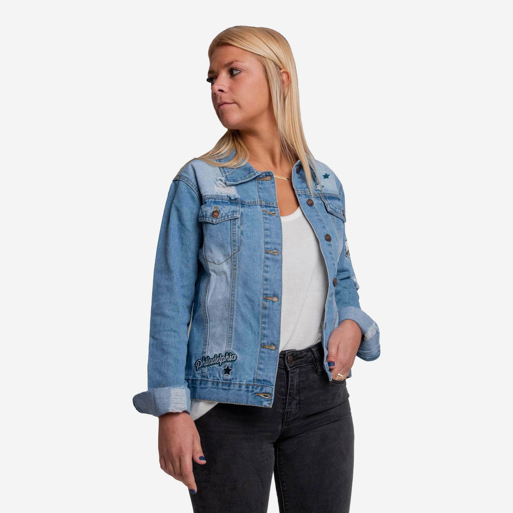 Philadelphia Eagles Womens Denim Jacket FOCO S - FOCO.com