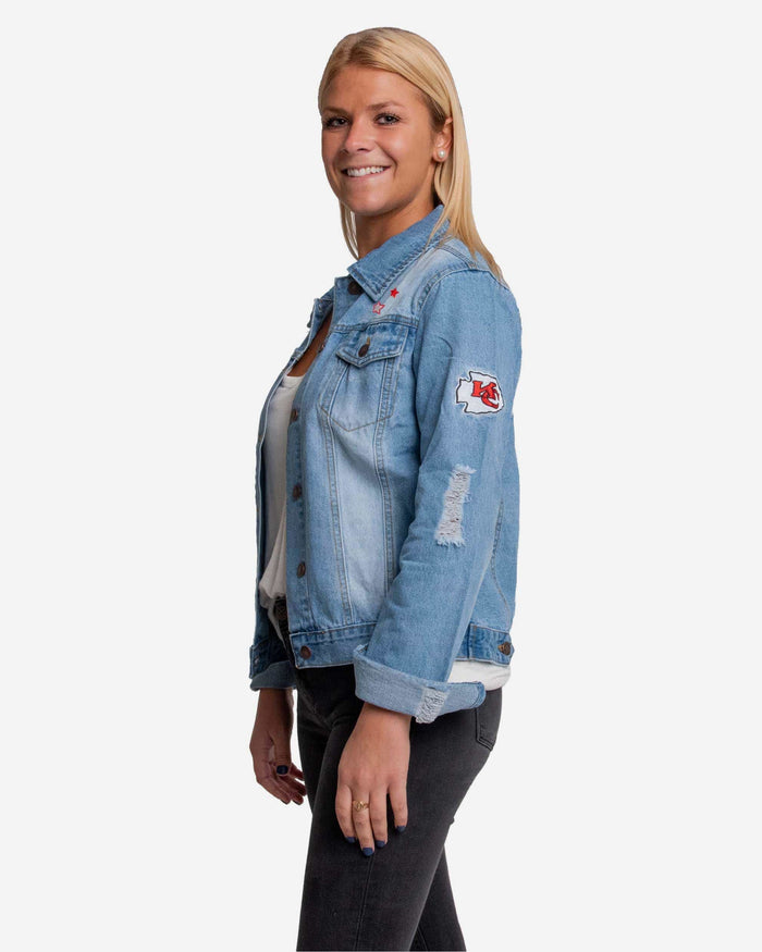 Kansas City Chiefs Womens Denim Jacket FOCO - FOCO.com