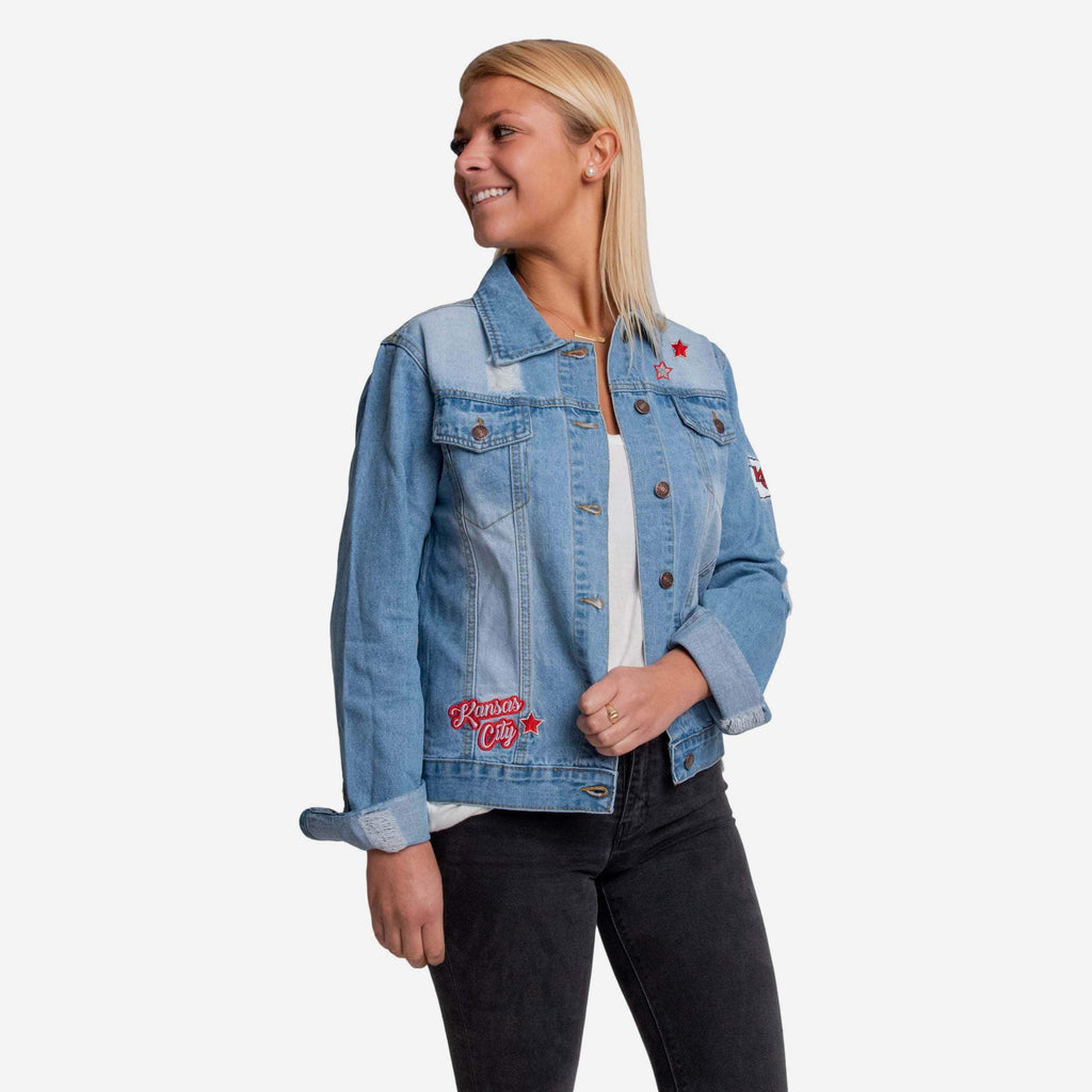Kansas City Chiefs Womens Denim Jacket FOCO S - FOCO.com