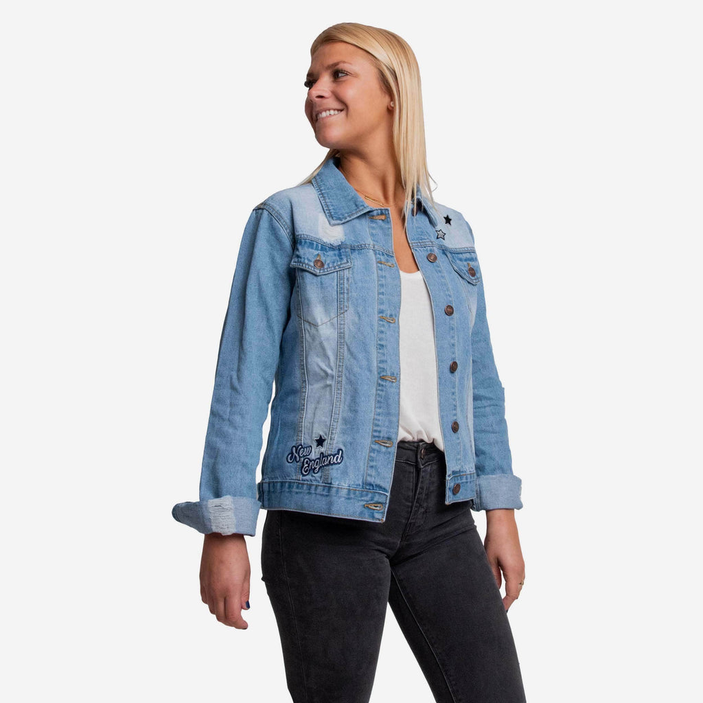 New England Patriots Womens Denim Jacket FOCO S - FOCO.com