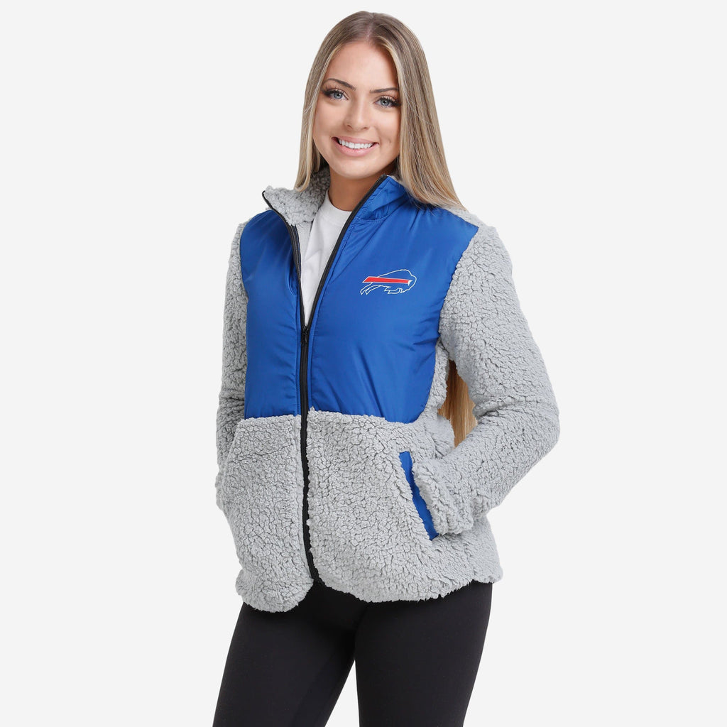 Buffalo Bills Womens Sherpa Soft Zip Up Jacket FOCO S - FOCO.com