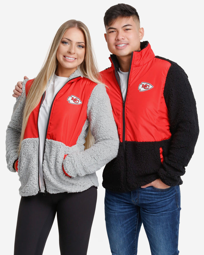 Kansas City Chiefs Womens Sherpa Soft Zip Up Jacket FOCO - FOCO.com