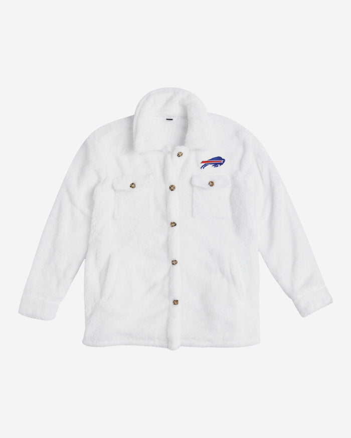 Buffalo Bills Womens White Sherpa Jacket FOCO - FOCO.com