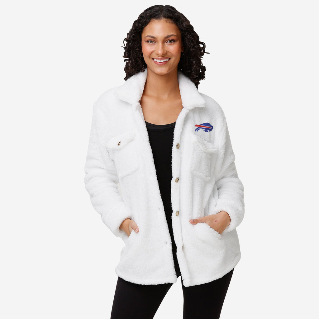 Buffalo Bills Womens White Sherpa Jacket FOCO S - FOCO.com