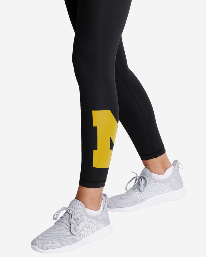 Michigan Wolverines Womens Calf Logo Black Legging FOCO - FOCO.com