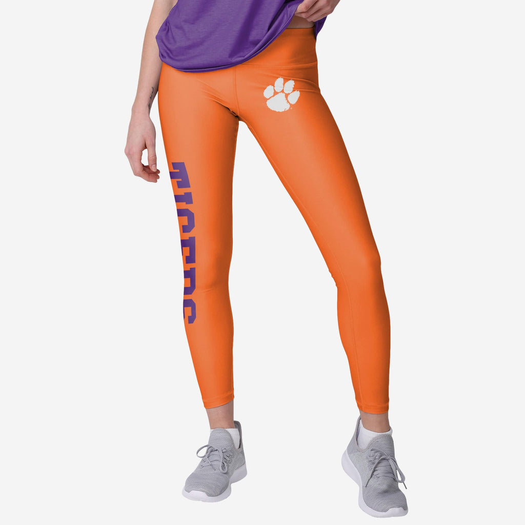 Clemson Tigers Womens Solid Big Wordmark Legging FOCO S - FOCO.com