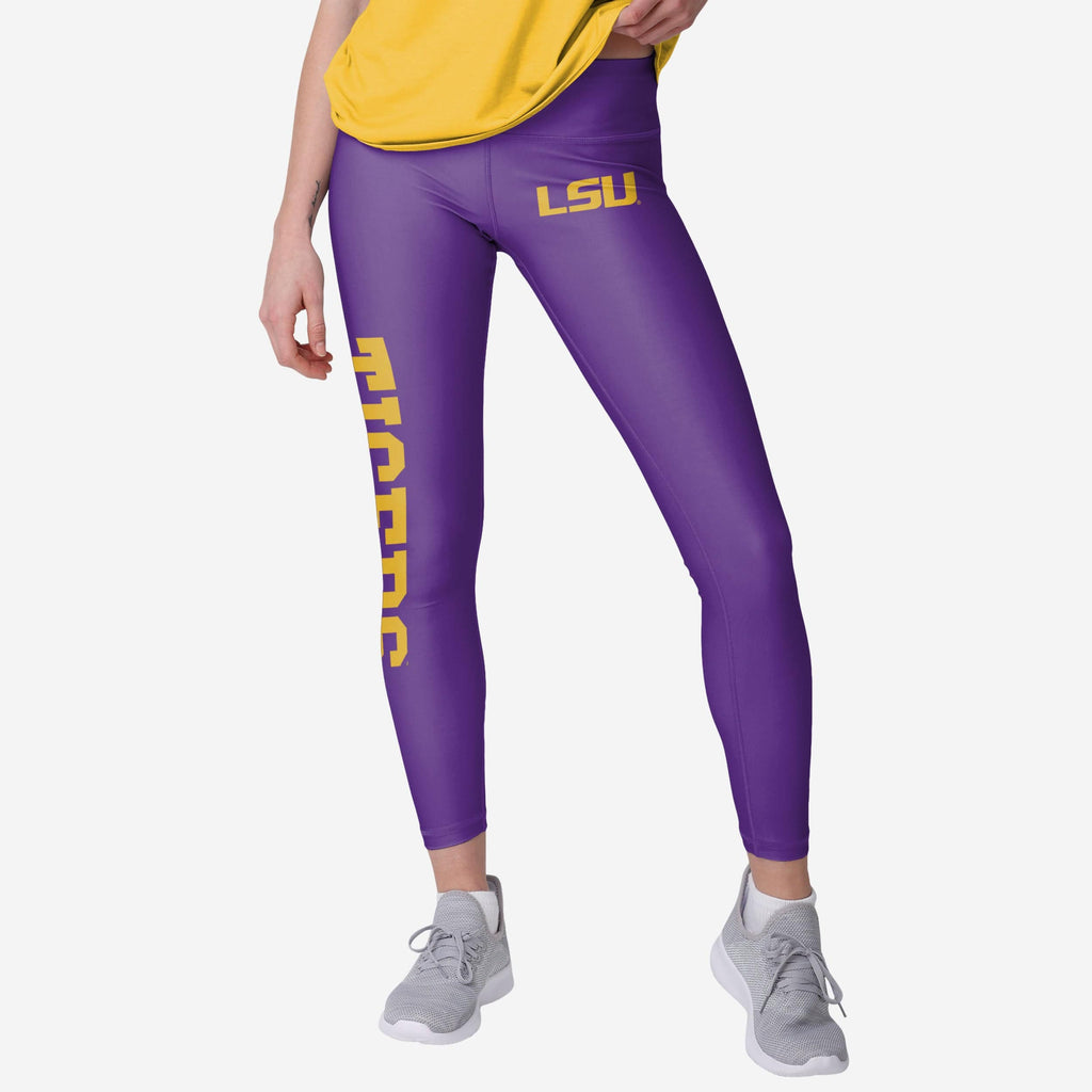 LSU Tigers Womens Solid Big Wordmark Legging FOCO S - FOCO.com