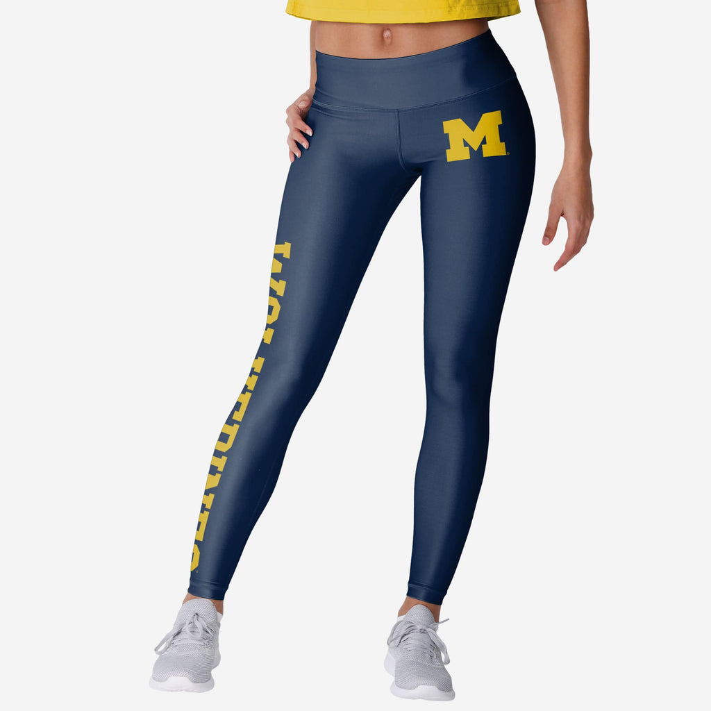 Michigan Wolverines Womens Solid Big Wordmark Legging FOCO S - FOCO.com