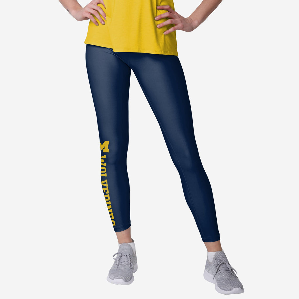 Michigan Wolverines Womens Solid Wordmark Legging FOCO S - FOCO.com