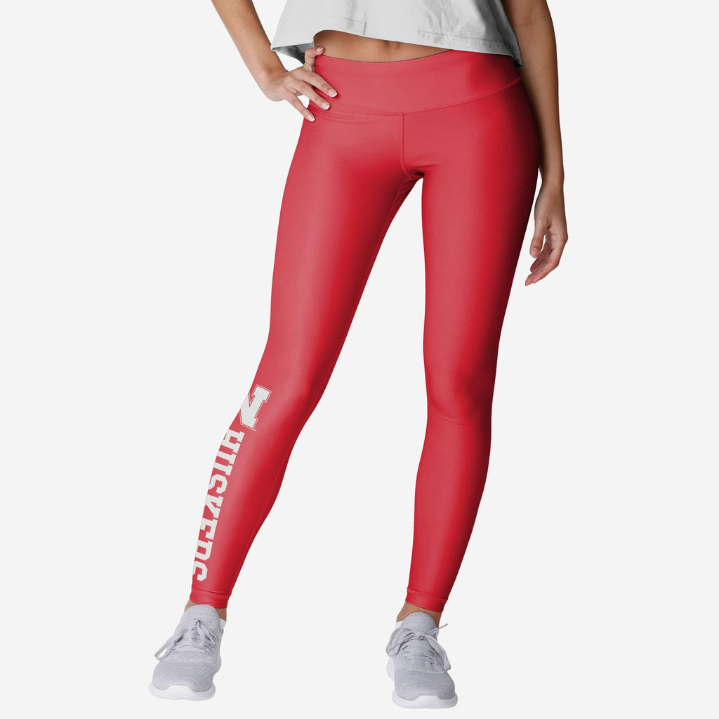 Nebraska Cornhuskers Womens Solid Wordmark Legging FOCO S - FOCO.com