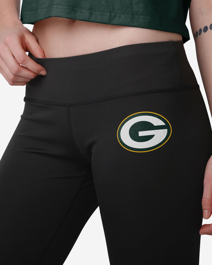 Green Bay Packers Womens Calf Logo Black Legging FOCO - FOCO.com