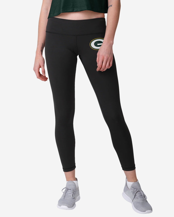 Green Bay Packers Womens Calf Logo Black Legging FOCO S - FOCO.com