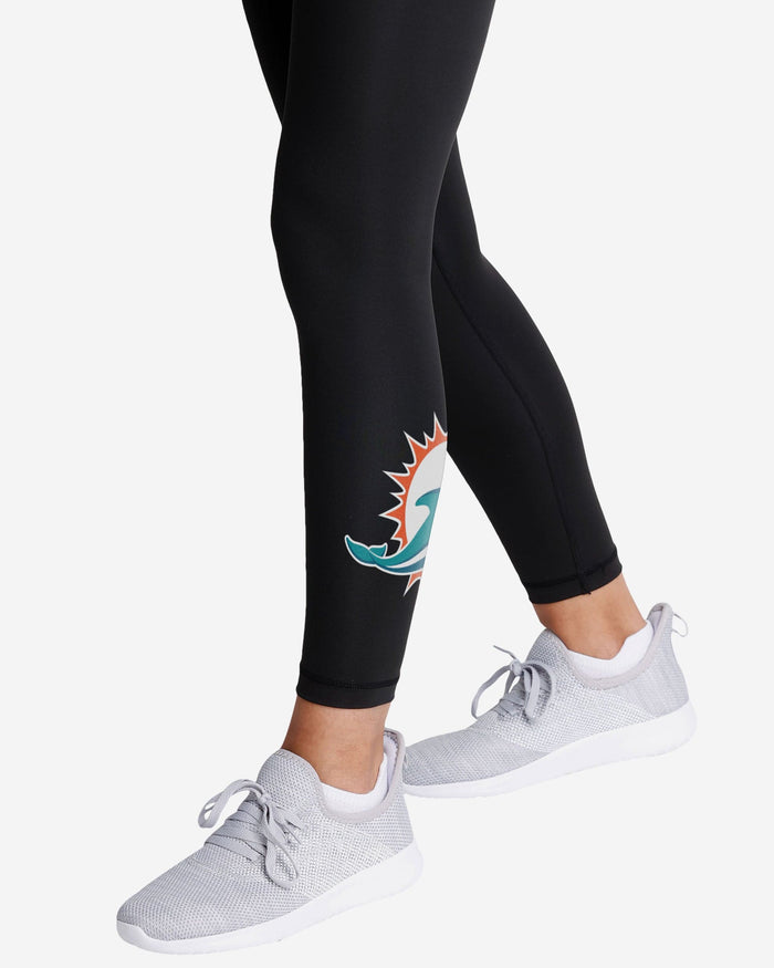 Miami Dolphins Womens Calf Logo Black Legging FOCO - FOCO.com