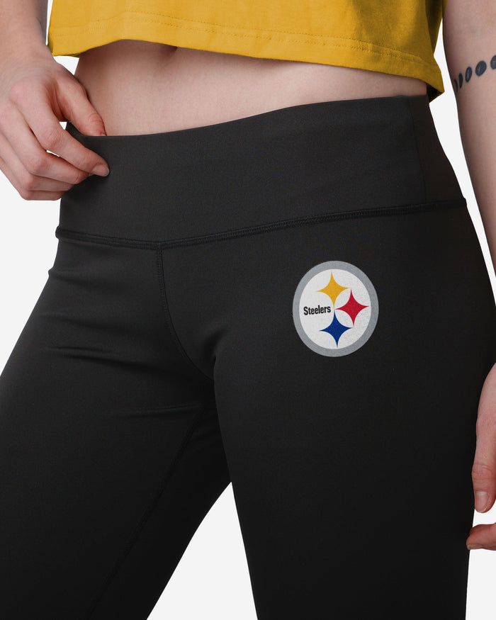 Pittsburgh Steelers Womens Calf Logo Black Legging FOCO - FOCO.com