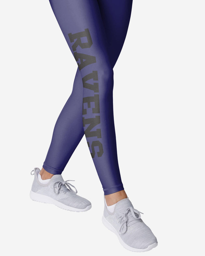 Baltimore Ravens Womens Solid Big Wordmark Legging FOCO - FOCO.com