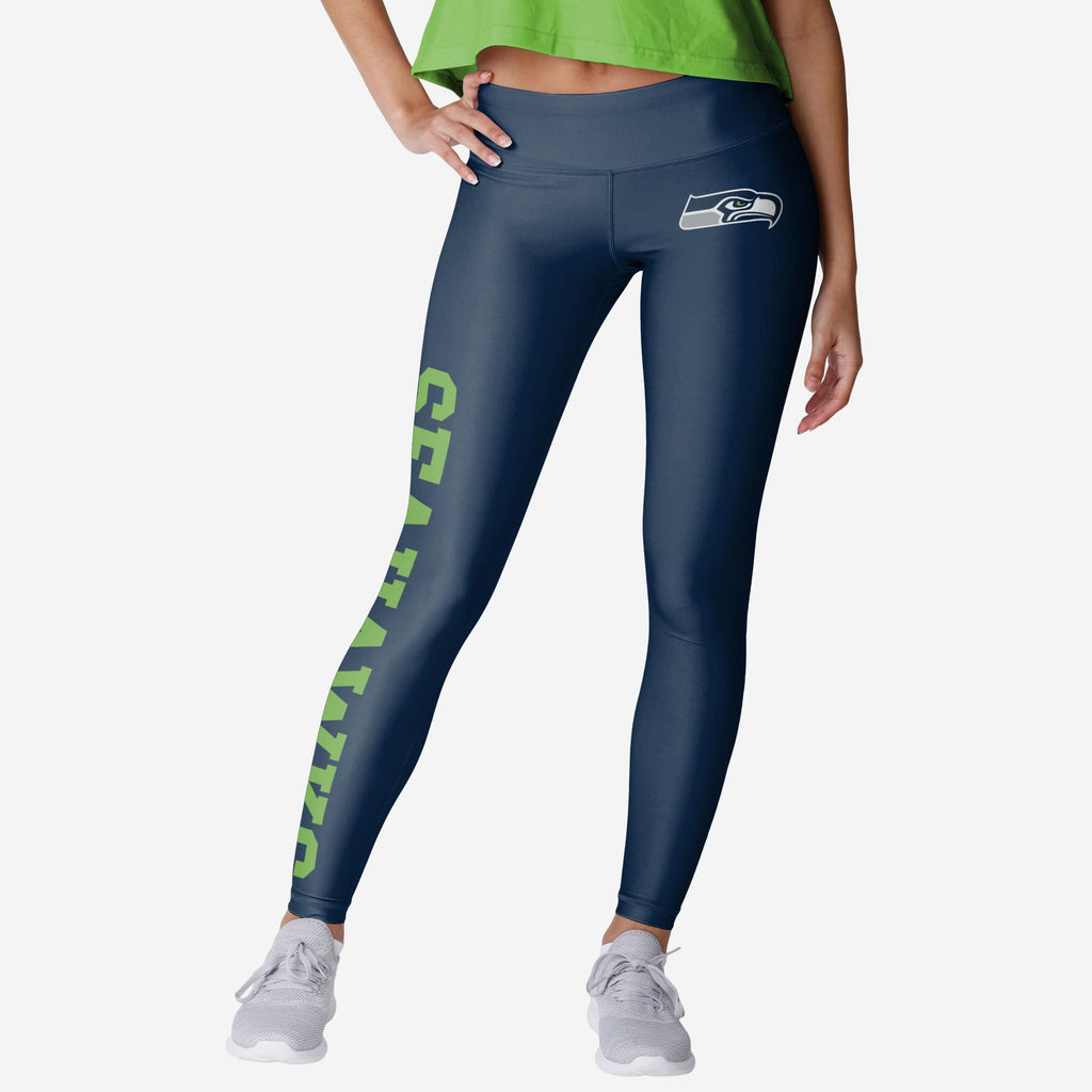 Seattle Seahawks Womens Solid Big Wordmark Legging FOCO S - FOCO.com