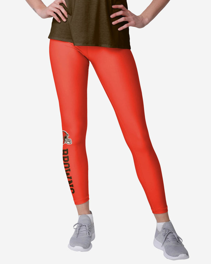 Cleveland Browns Womens Solid Wordmark Legging FOCO S - FOCO.com