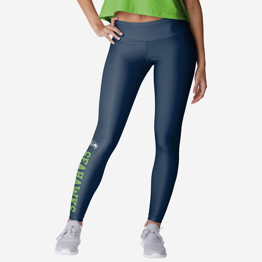 Seattle Seahawks Womens Solid Wordmark Legging FOCO S - FOCO.com