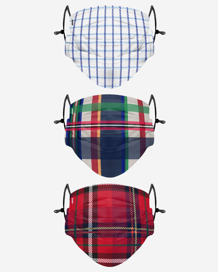 Plaid Adjustable 3 Pack Face Cover FOCO - FOCO.com