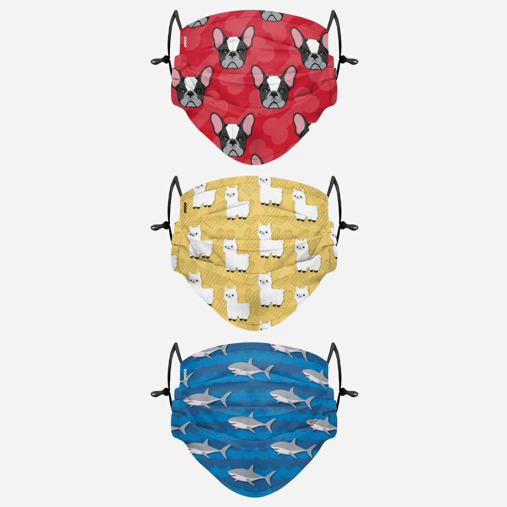 Repeat Animal Adjustable 3 Pack Face Cover FOCO - FOCO.com