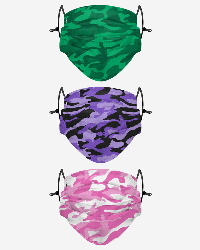 Womens Camo Adjustable 3 Pack Face Cover FOCO - FOCO.com